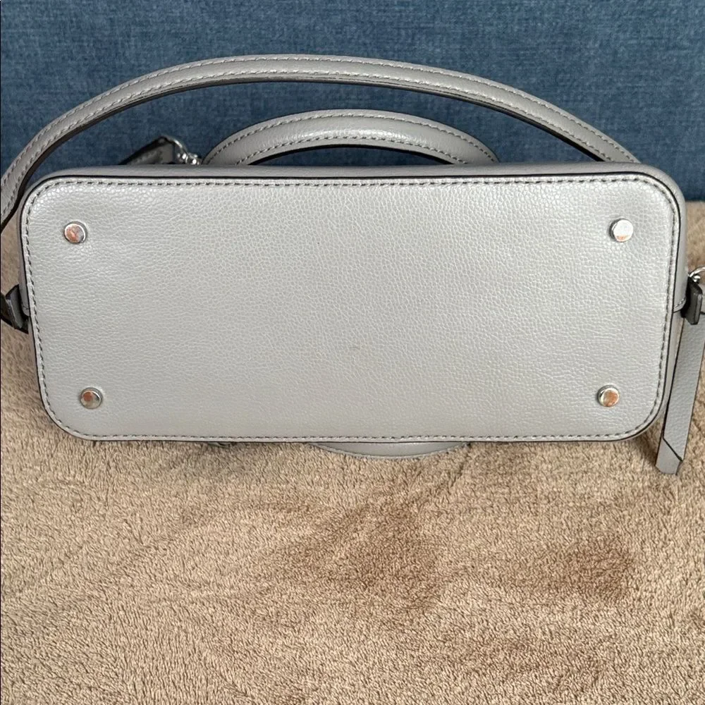 Kate Spade Gray Leather Dome Satchel Crossbody Bag